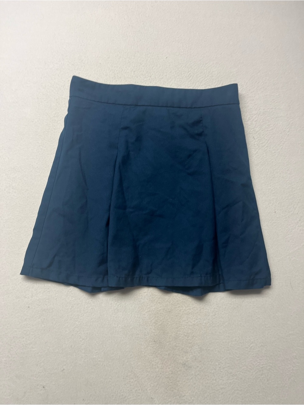 Girls H&M Blue Pleated Twill Cotton Skirt Size 6X Zip Closure Short School